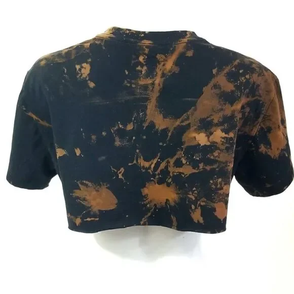 STONE TEMPLE PILOTS Acid Washed Cropped Crop Top Band Tee Metal Grunge Rock Tee - Picture 2 of 3